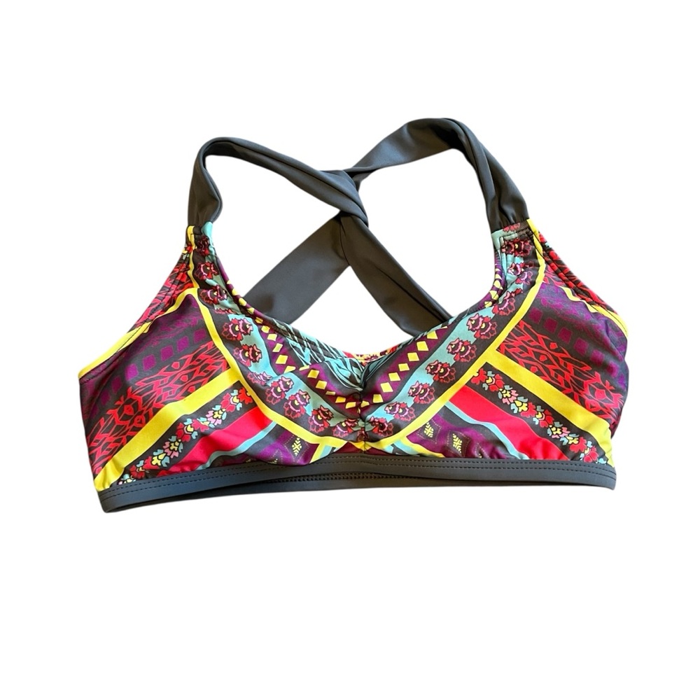 Title Nine Colorful Patterned Halter Top Bikini Medium